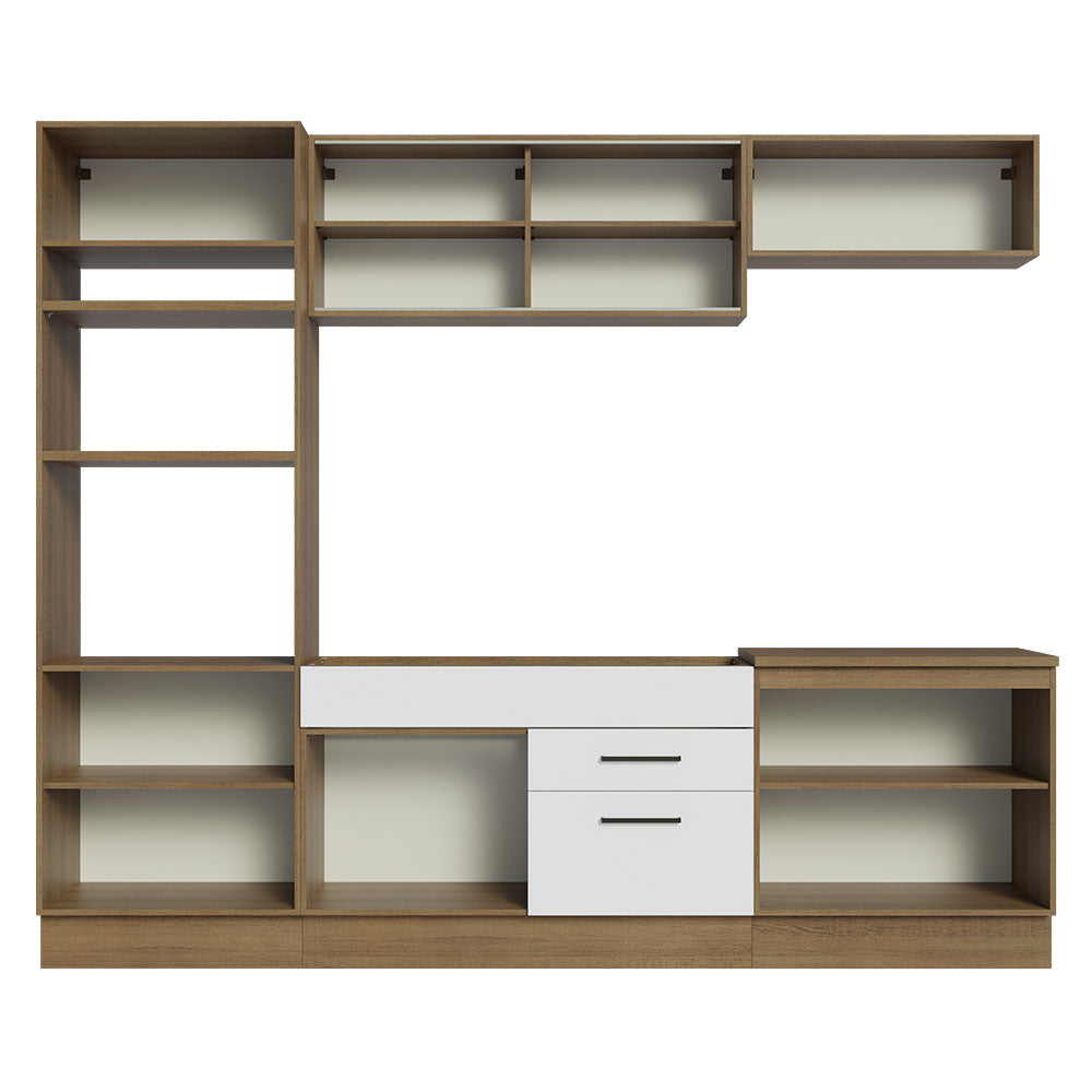 Armário de Cozinha Completa 270cm Rustic Branco Agata Madesa 03