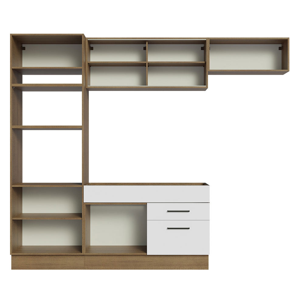 Armário de Cozinha Completa 270cm Rustic Branco Agata Madesa 04