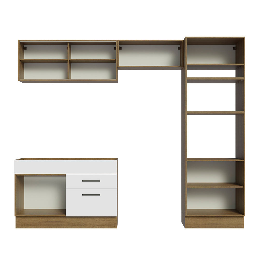 Armário de Cozinha Completa 270cm Rustic/Branco Agata Madesa 05