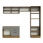 Armário de Cozinha Completa 270cm Rustic/Cinza Agata Madesa 05