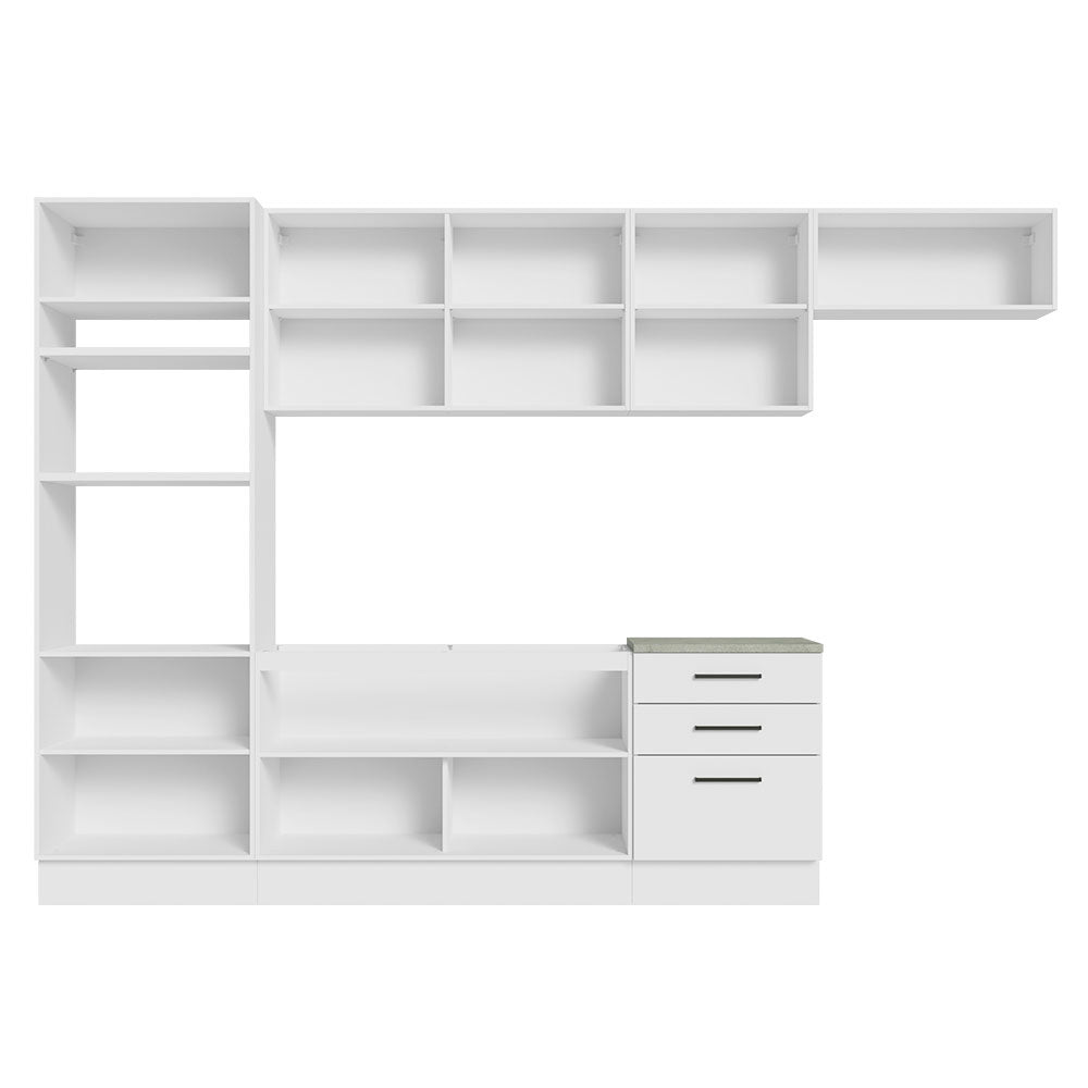Armário de Cozinha Completa 330cm Branco Agata Madesa 01