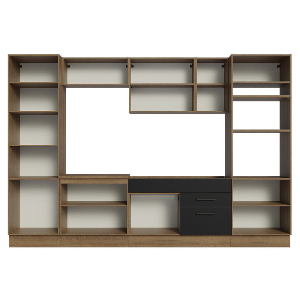 Armário de Cozinha Completa 330cm Rustic/Preto Agata Madesa 02
