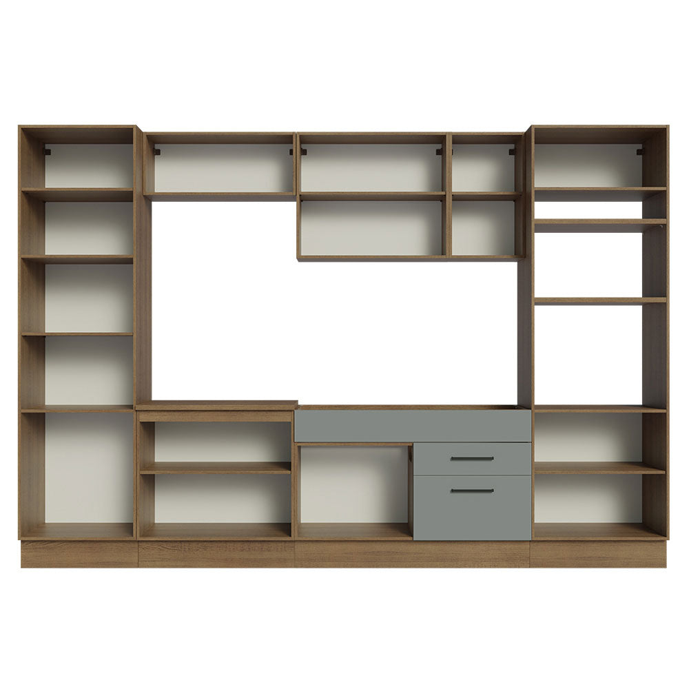 Armário de Cozinha Completa 330cm Rustic/Cinza Agata Madesa 02