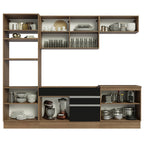 Armário de Cozinha Completa 270cm Rustic/Preto Glamy Madesa 13
