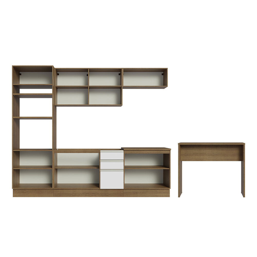Armário de Cozinha Completa 315cm Rustic/Branco Glamy Madesa 02