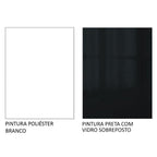 Kit com 2 Balcões de Cozinha 4 Portas 3 Gavetas 200 x 60 cm (Sem Tampo e Pia) Branco/Preto Lux Madesa