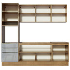 Armário de Cozinha Completa 240 x 60 cm Rustic/Cinza Lux Madesa 03