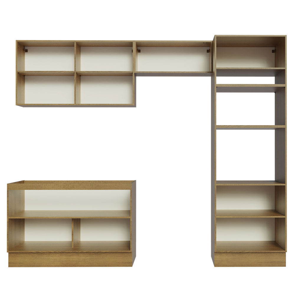 Armário de Cozinha Completa 270cm Rustic/Cinza Lux Madesa 01