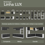 Armário de Cozinha Completa 270 cm Branco/Preto Lux Madesa 08