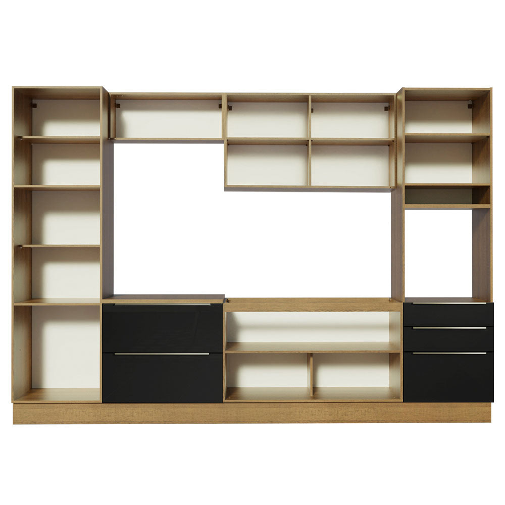 Armário de Cozinha Completa 320 x 60 cm Rustic/Preto Lux Madesa 03