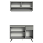 Armário de Cozinha Compacta 120cm Cinza Nice Madesa 02