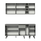 Armário de Cozinha Completa 180cm Cinza Nice Madesa 01