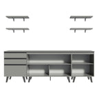 Armário de Cozinha Compacta 240cm Cinza Nice Madesa 01