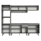 Armário de Cozinha Completa 260cm Cinza Nice Madesa 01