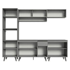 Armário de Cozinha Completa 260cm Cinza Nice Madesa 02
