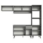 Armário de Cozinha Completa 260cm Cinza Nice Madesa 03