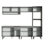 Armário de Cozinha Completa 260cm Cinza Nice Madesa 06