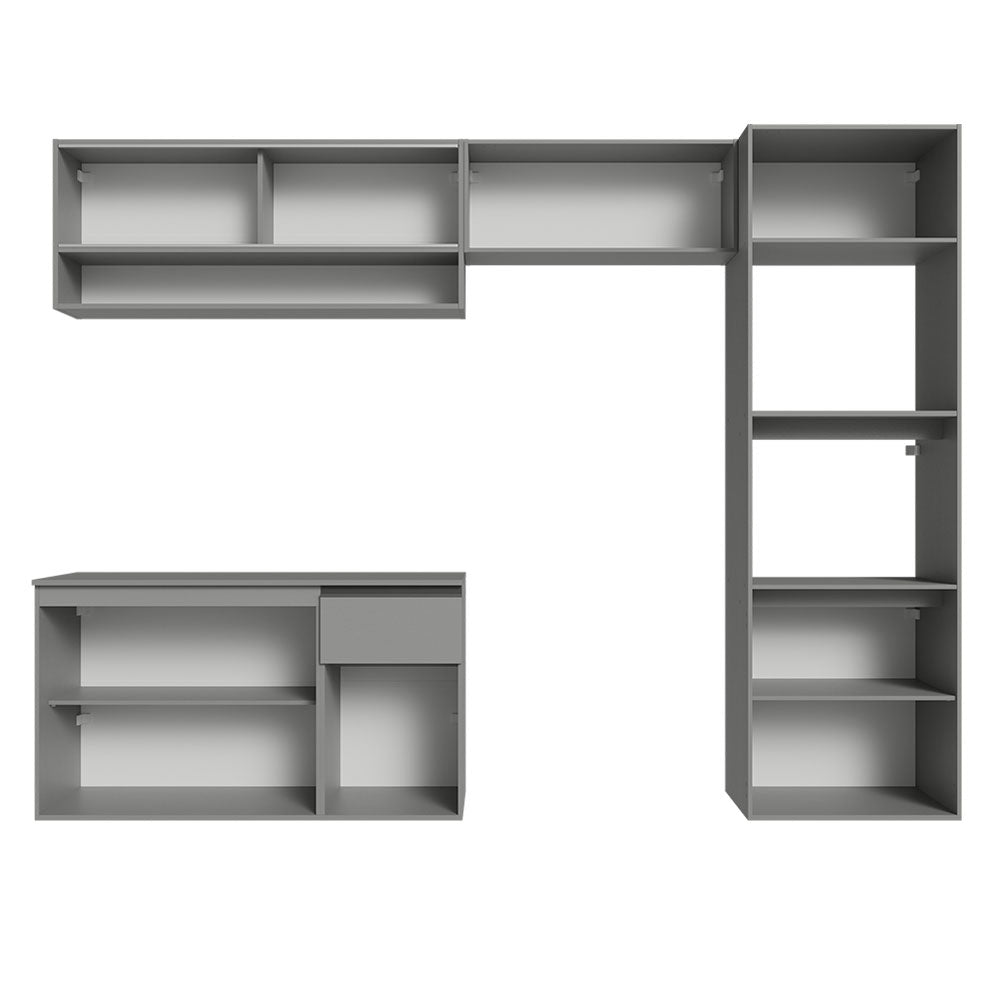 Armário de Cozinha Completa Suspenso 260cm Cinza Nice Madesa 10