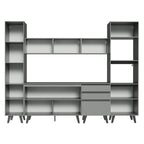 Armário de Cozinha Completa 280cm Cinza Nice Madesa 01