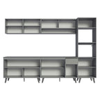 Armário de Cozinha Completa 300cm Cinza Nice Madesa 02