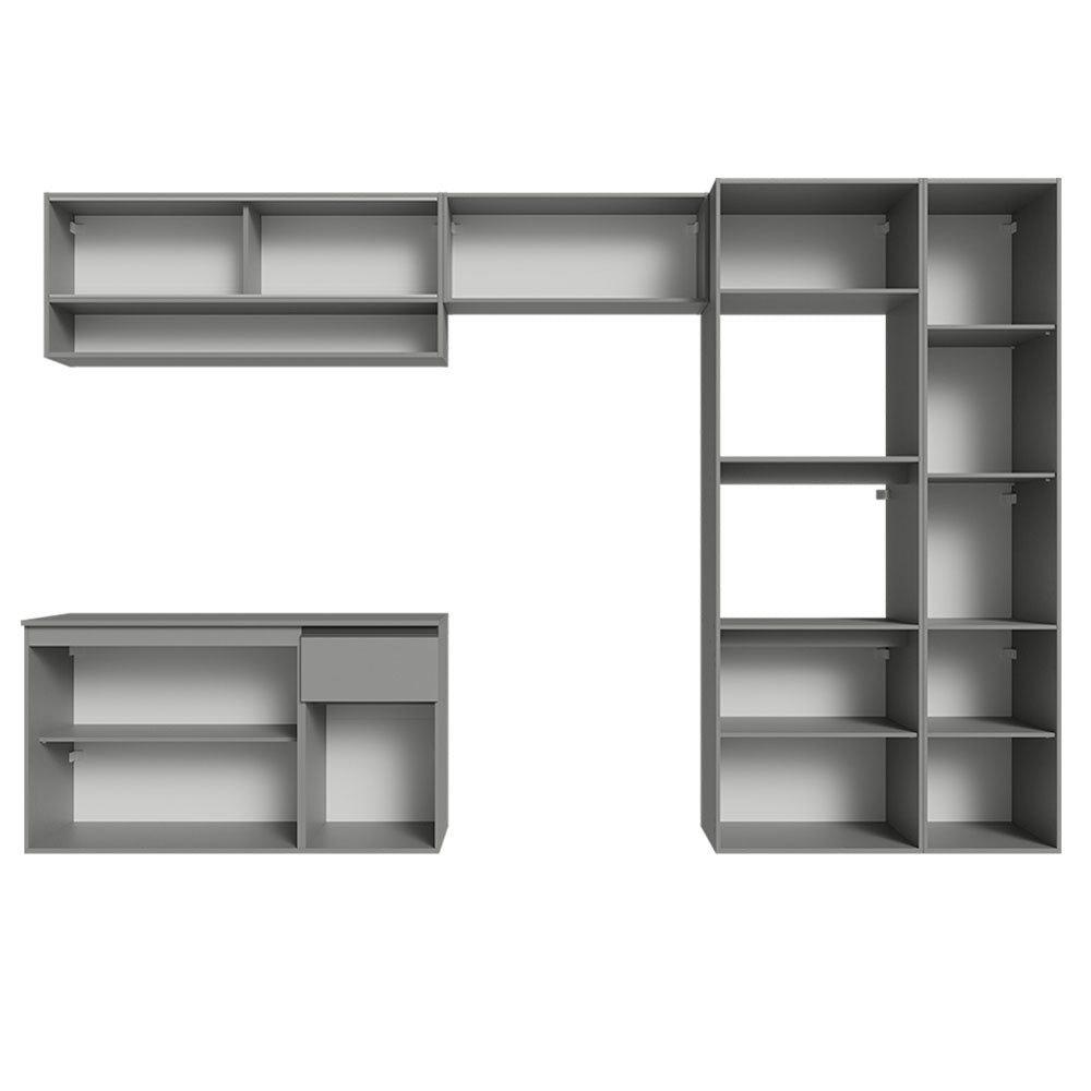 Armário de Cozinha Completa Suspenso 300cm Cinza Nice Madesa 07