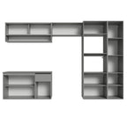 Armário de Cozinha Completa Suspenso 300cm Cinza Nice Madesa 07