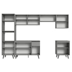 Armário de Cozinha Completa 320cm Cinza Nice Madesa 01