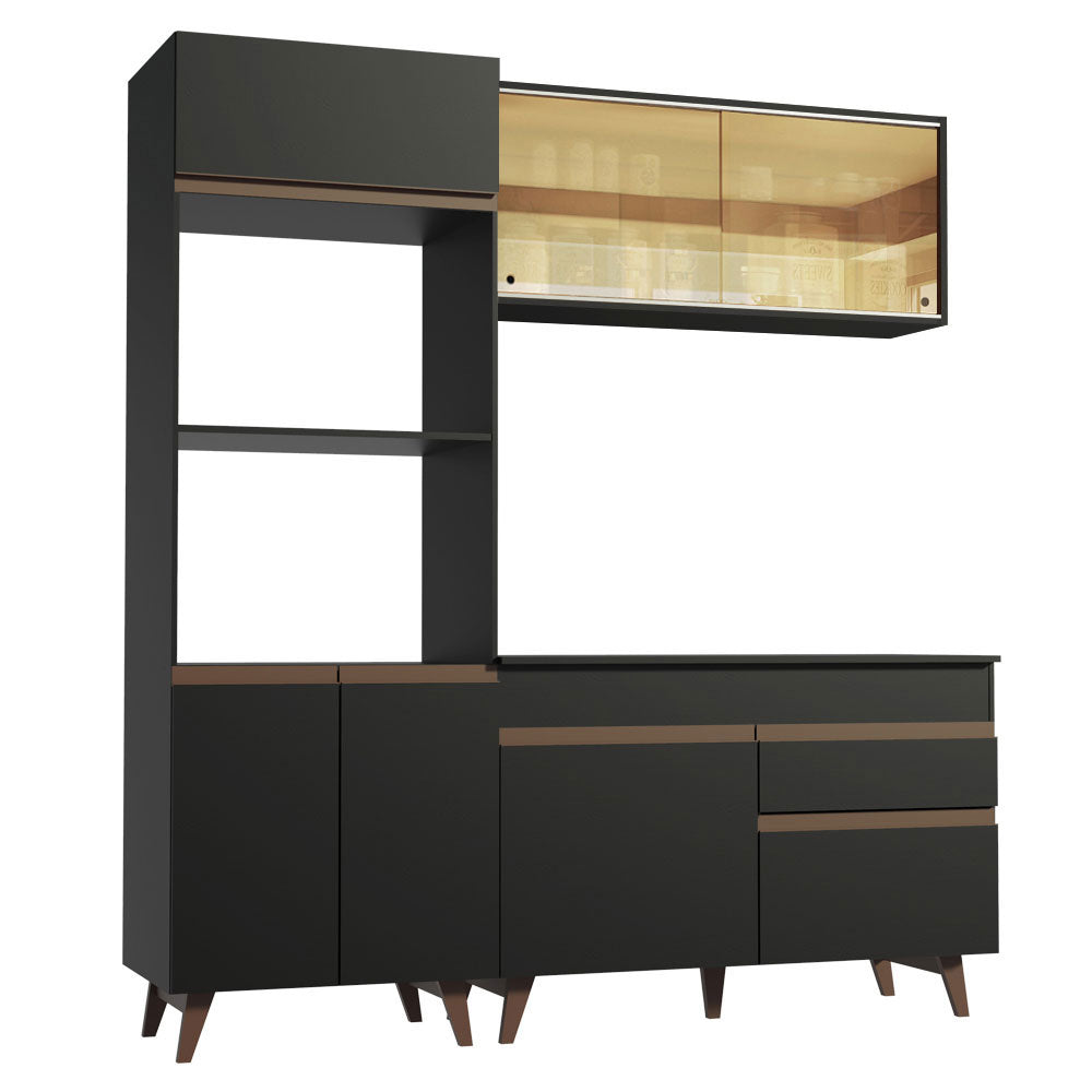 Armário de Cozinha Compacta 190cm Preto Reims Madesa 02