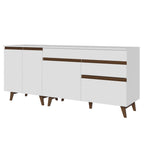 Kit com 2 Balcões de Cozinha Madesa Reims 4 Portas 1 Gaveta (Com Tampo) Branco