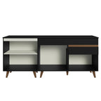 Kit com 2 Balcões de Cozinha Madesa Reims 4 Portas 1 Gaveta (Com Tampo) Preto