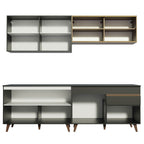 Armário de Cozinha Completa 240cm Preto/Rustic Reims Madesa 01