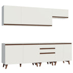 Armário de Cozinha Completa 250cm Branco Reims Madesa 01