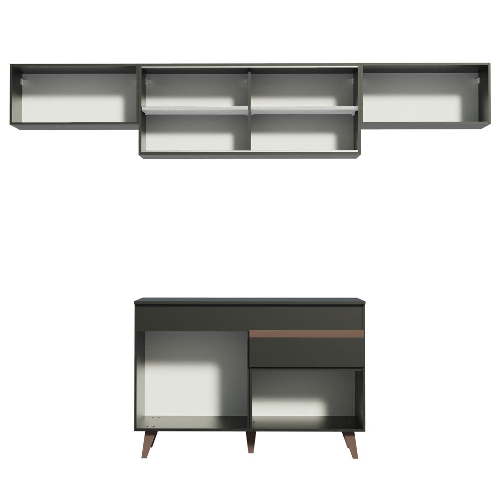Armário de Cozinha Compacta Reims 260cm Preto Reims Madesa 03