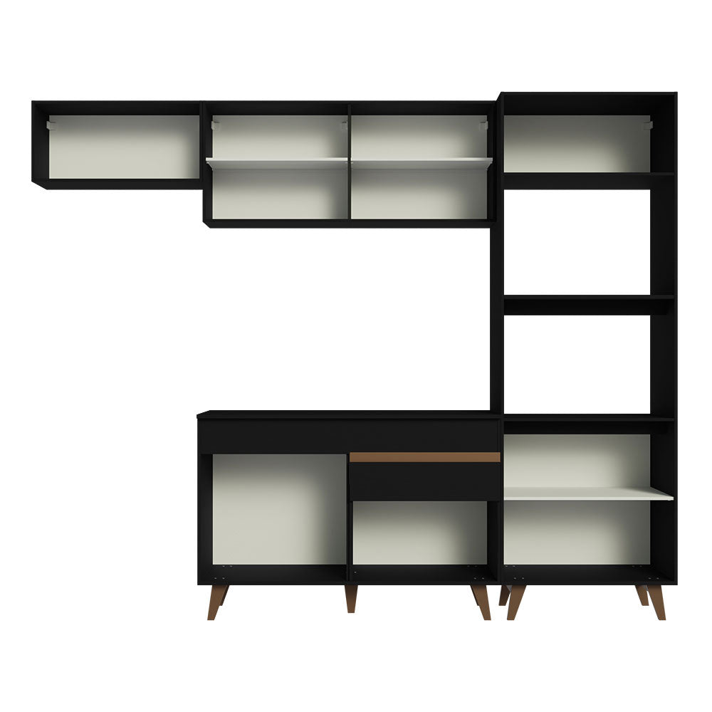 Armário de Cozinha Completa 260cm Preto Reims Madesa 08