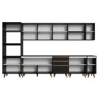 Armário de Cozinha Completa 355cm Preto Reims da Sabrina Madesa