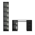 Escrivaninha Madesa Alaska + Estante Livreiro 6906 Preto