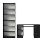 Escrivaninha Madesa Alaska + Estante Livreiro 6908 Preto