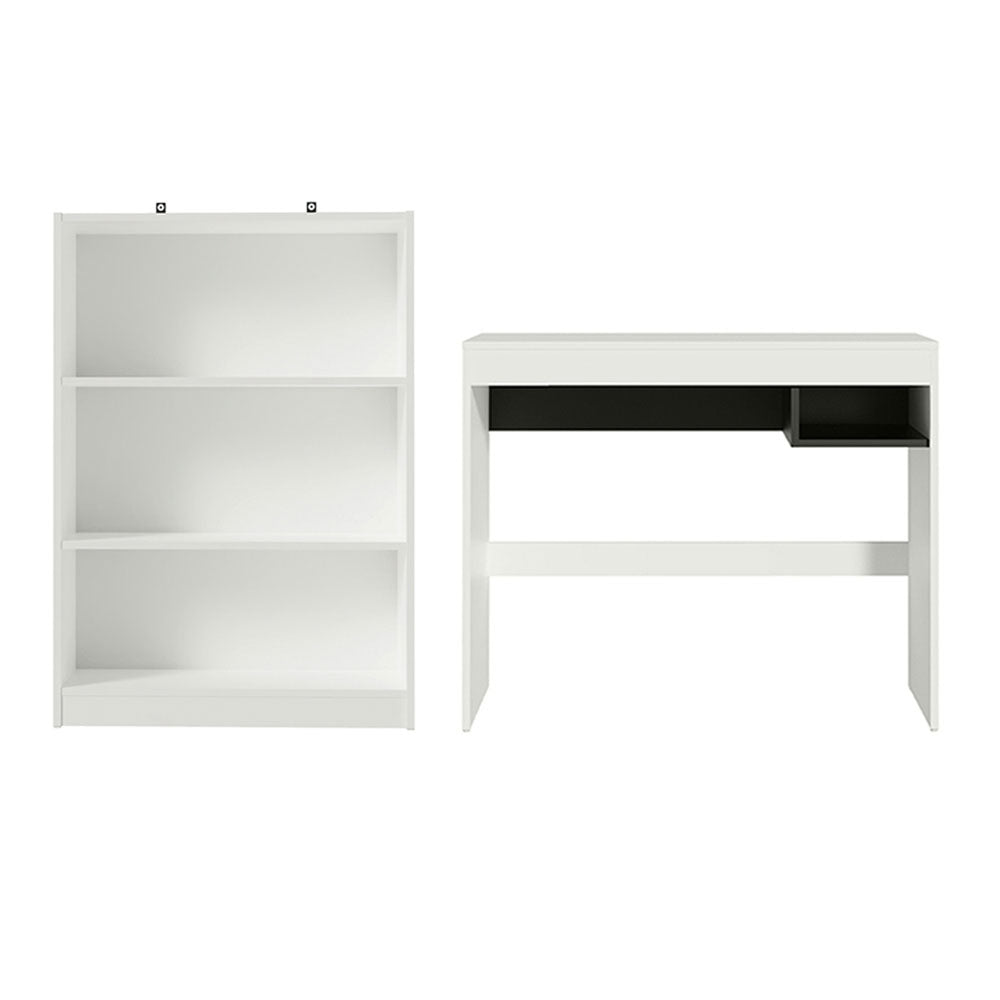 Escrivaninha Madesa Rubi + Estante Livreiro 6907 Branco