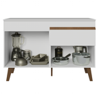 Balcão de Cozinha com 2 Portas e 1 Gaveta 120 cm Branco Pieta Madesa