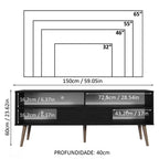 Rack para TV até 65 Polegadas Preto Madesa