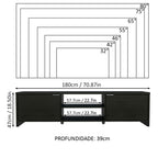 Rack para TV até 80 Polegadas Preto Madesa