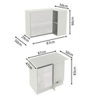 Kit Canto Madesa Smart 100% MDF 2 Portas e Nicho Frentes Branco Brilho