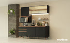 Armário de Cozinha Compacta 180cm Preto Reims Madesa 01