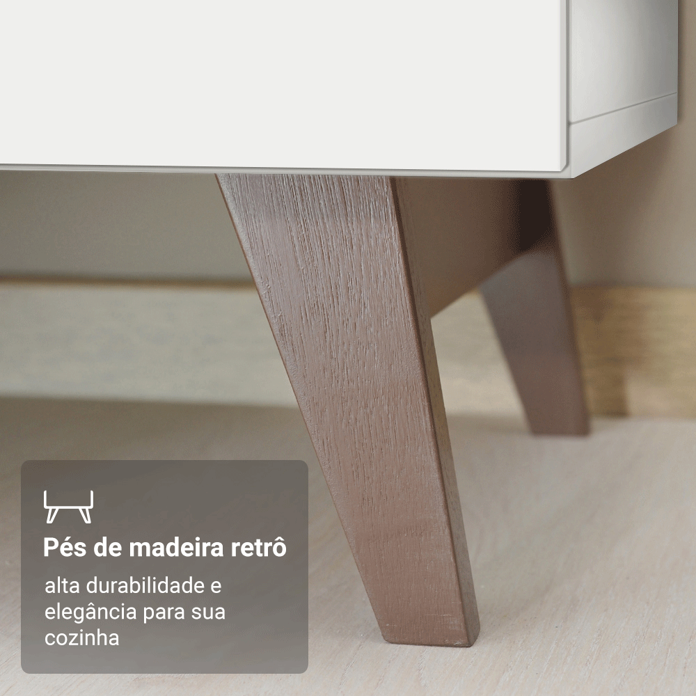 Armário de Cozinha Completa 260cm Branco Reims Madesa 02