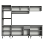 Armário de Cozinha Completa 260cm Cinza Nice Madesa 01