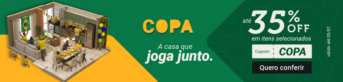 COPA DO MUNDO MADESA 2026 - A casa que joga junto. Prepare a sua casa para a Copa do Mundo 2026 com a Madesa - Aproveite os descontos de até 35% em itens selecionados para transformar a sua casa no palco perfeito para receber toda a torcida com conforto e viver cada lance com intensidade de uma Copa do Mundo sem sair de casa. Confira as ofertas para a Copa. Utilize o cupom: COPA.