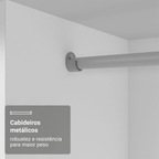 Guarda-Roupa Solteiro 2 Portas de Correr Branco Denver Madesa