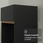 Armário de Cozinha Completa 310cm Preto Reims Madesa 01