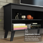 Rack para TV até 65 Polegadas com Pés Preto Turim Madesa