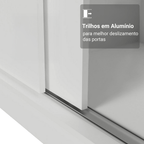 Guarda-Roupa Solteiro 2 Portas de Correr com Espelho Branco Madesa Denver